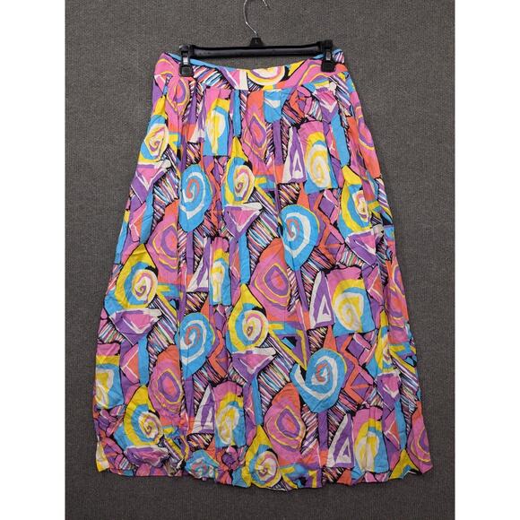 Vtg Kensington Square Maxi Skirt Womens Small Medium Colorful Bright 80s 90s - Picture 3 of 10